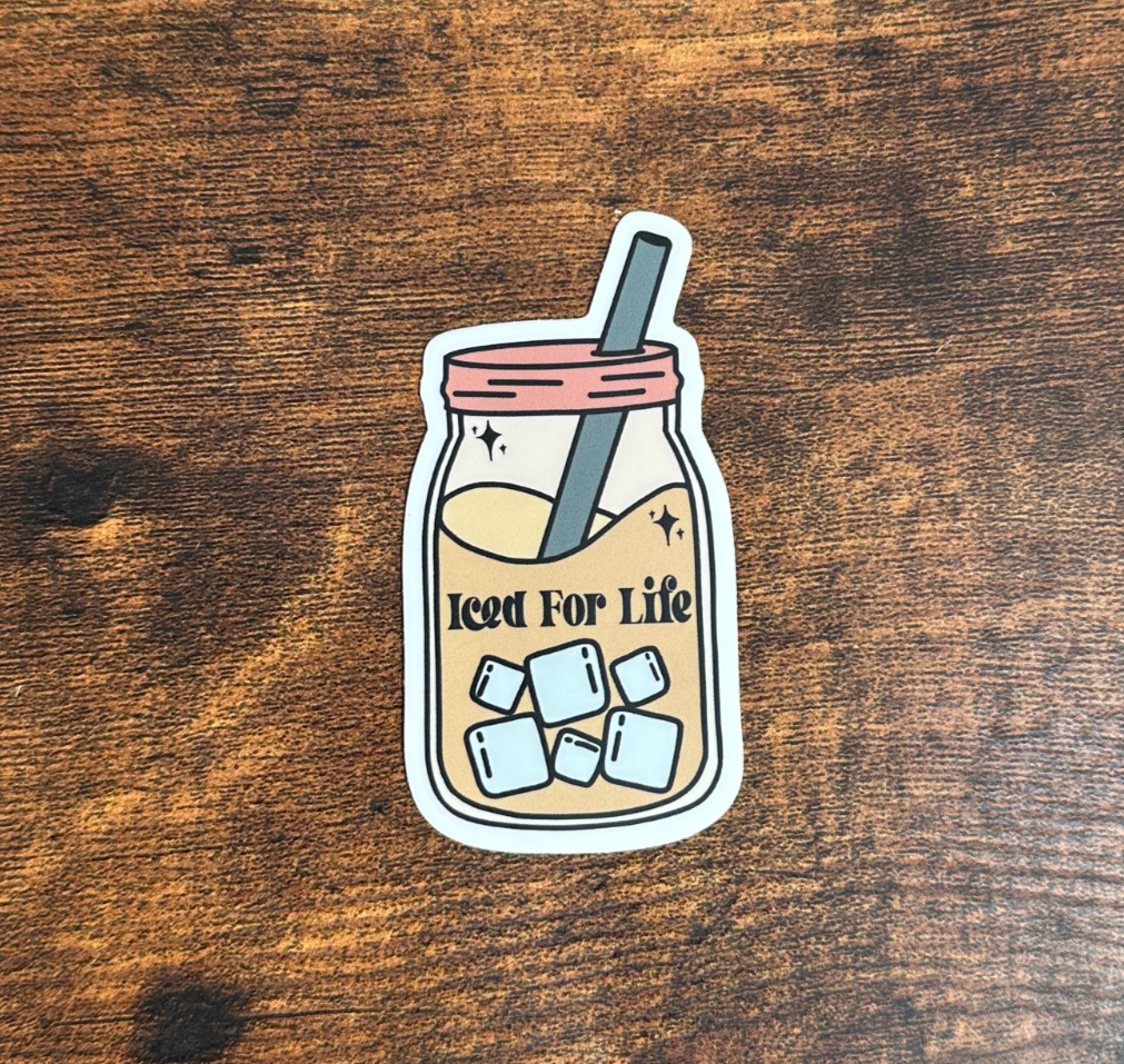 Iced Coffee For Life Vinyl Sticker