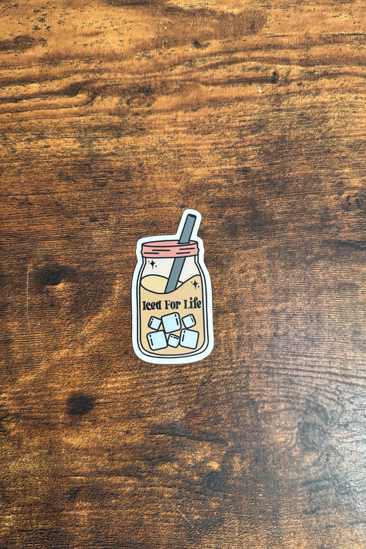 Iced Coffee For Life Vinyl Sticker