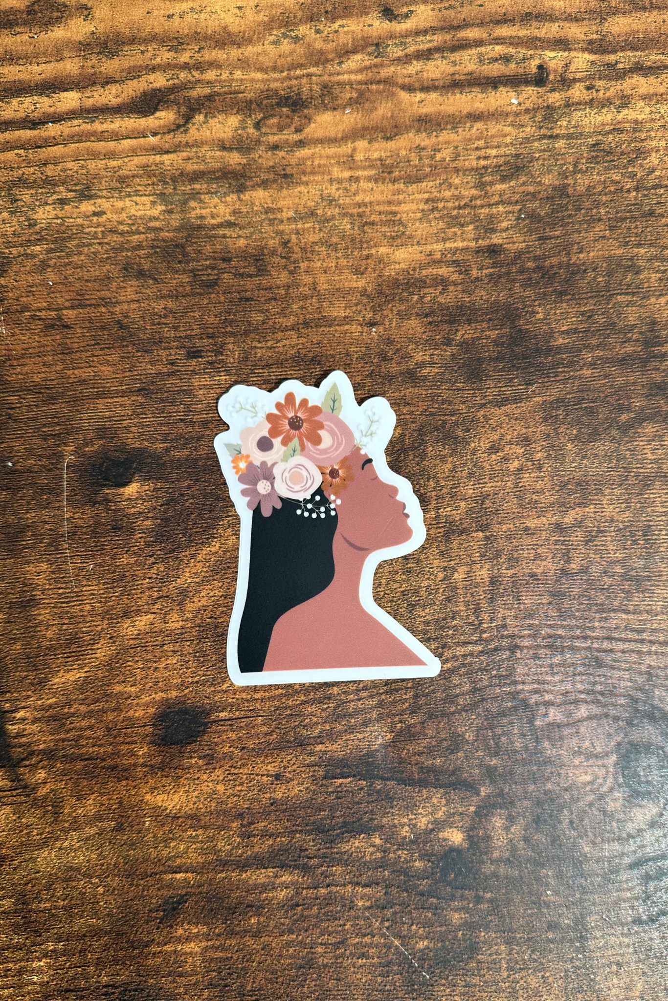 Boho Black Girl Magic Floral Clear Sticker