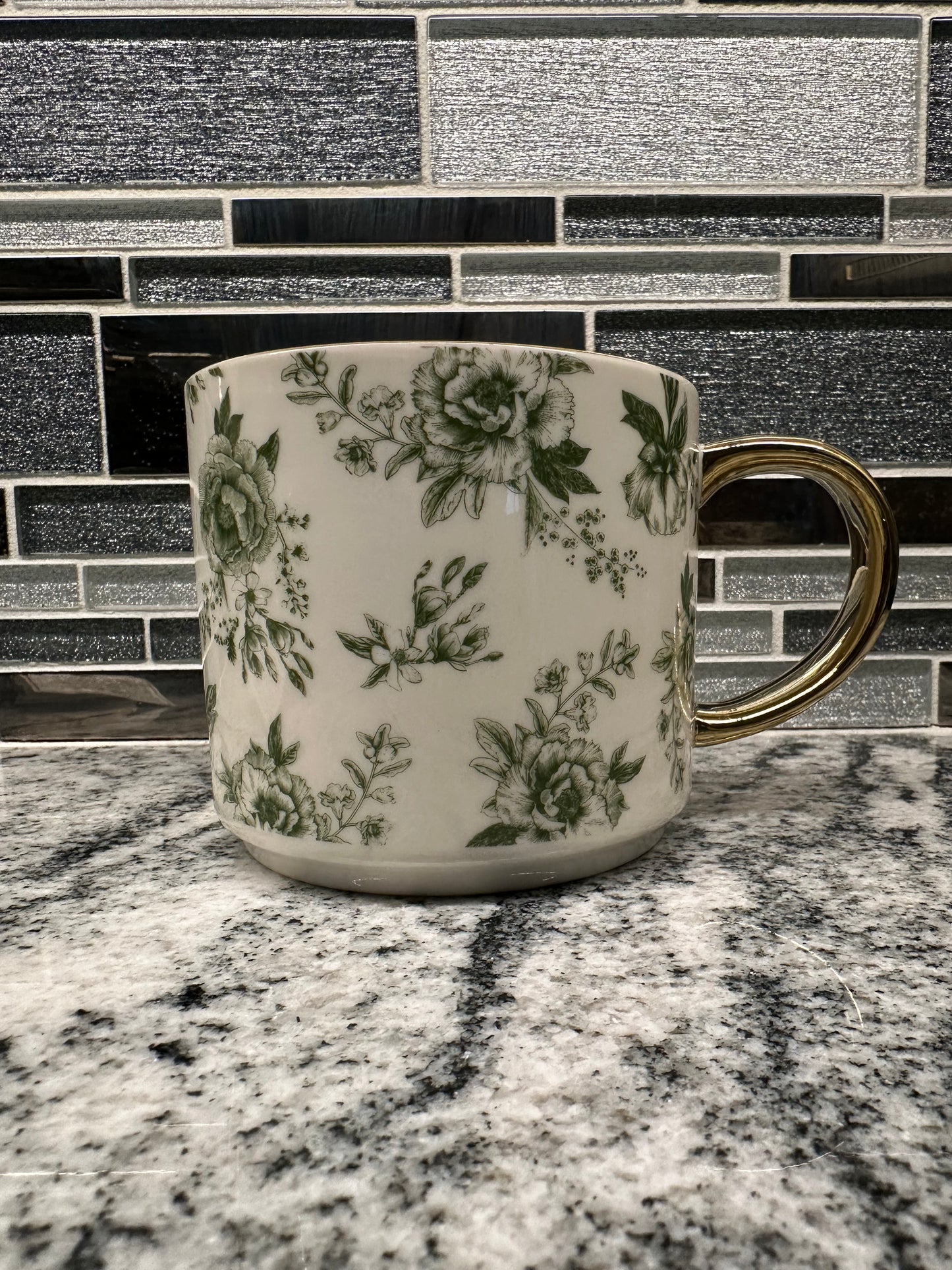 Green Delft Coffee Mug