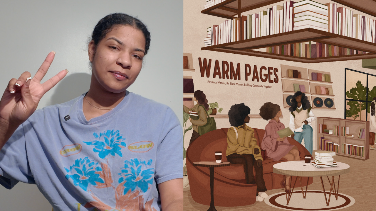 Load video: a sit down video describing how I came up with Warm Pages. A bookstore cafe dedicated to Black Women